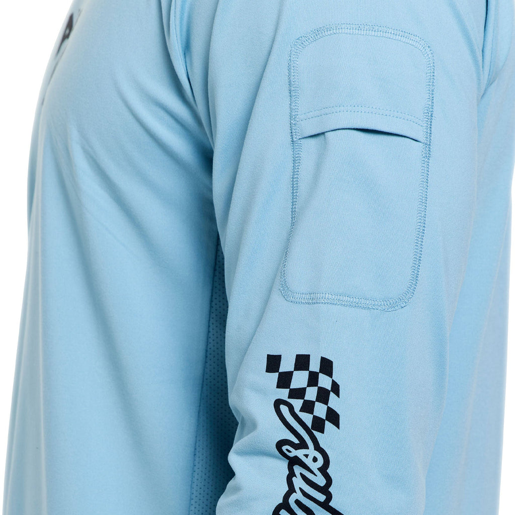 Ruckus Ride LS Tee Waves Dawn Blue