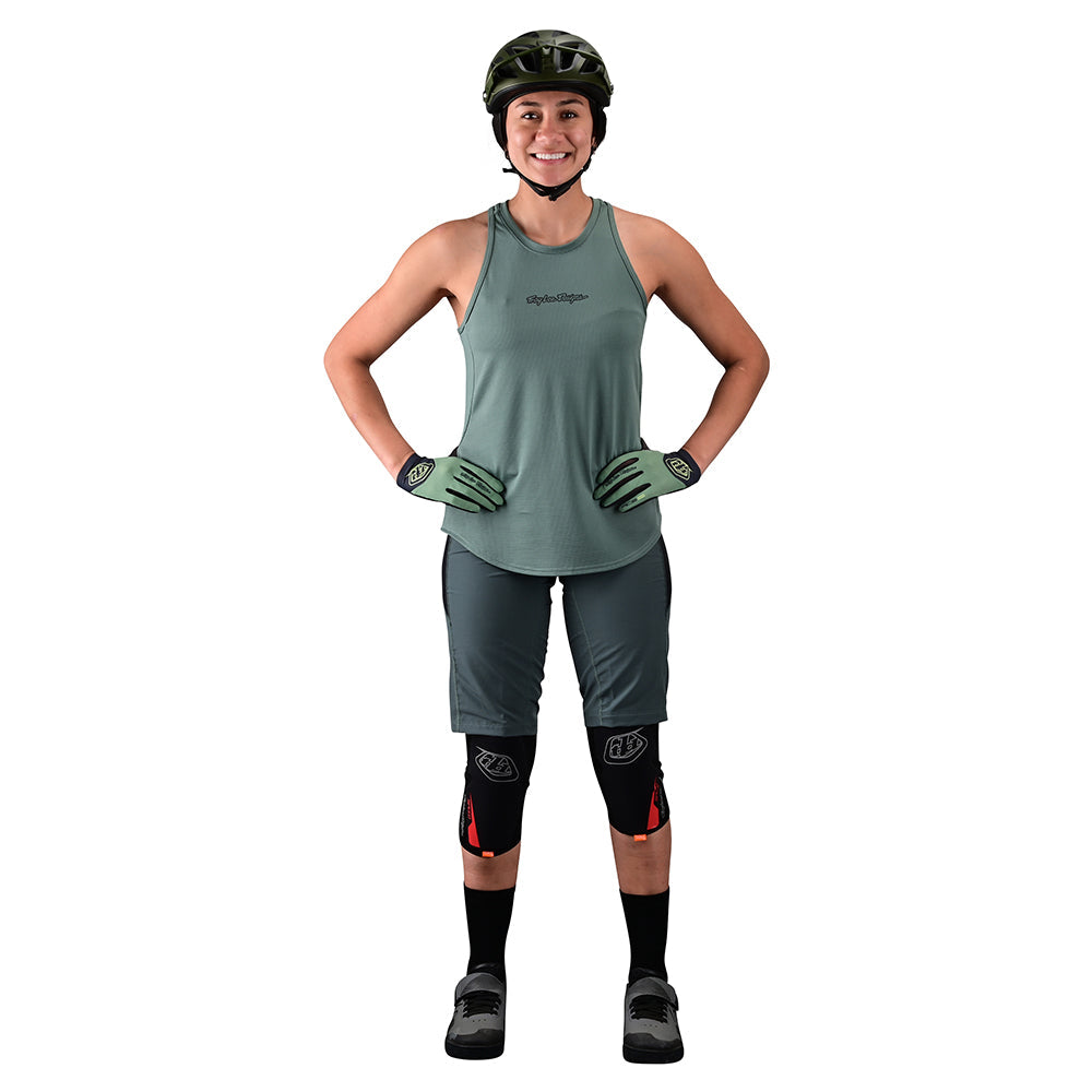 Womens Luxe Short No Liner Solid Steel Green