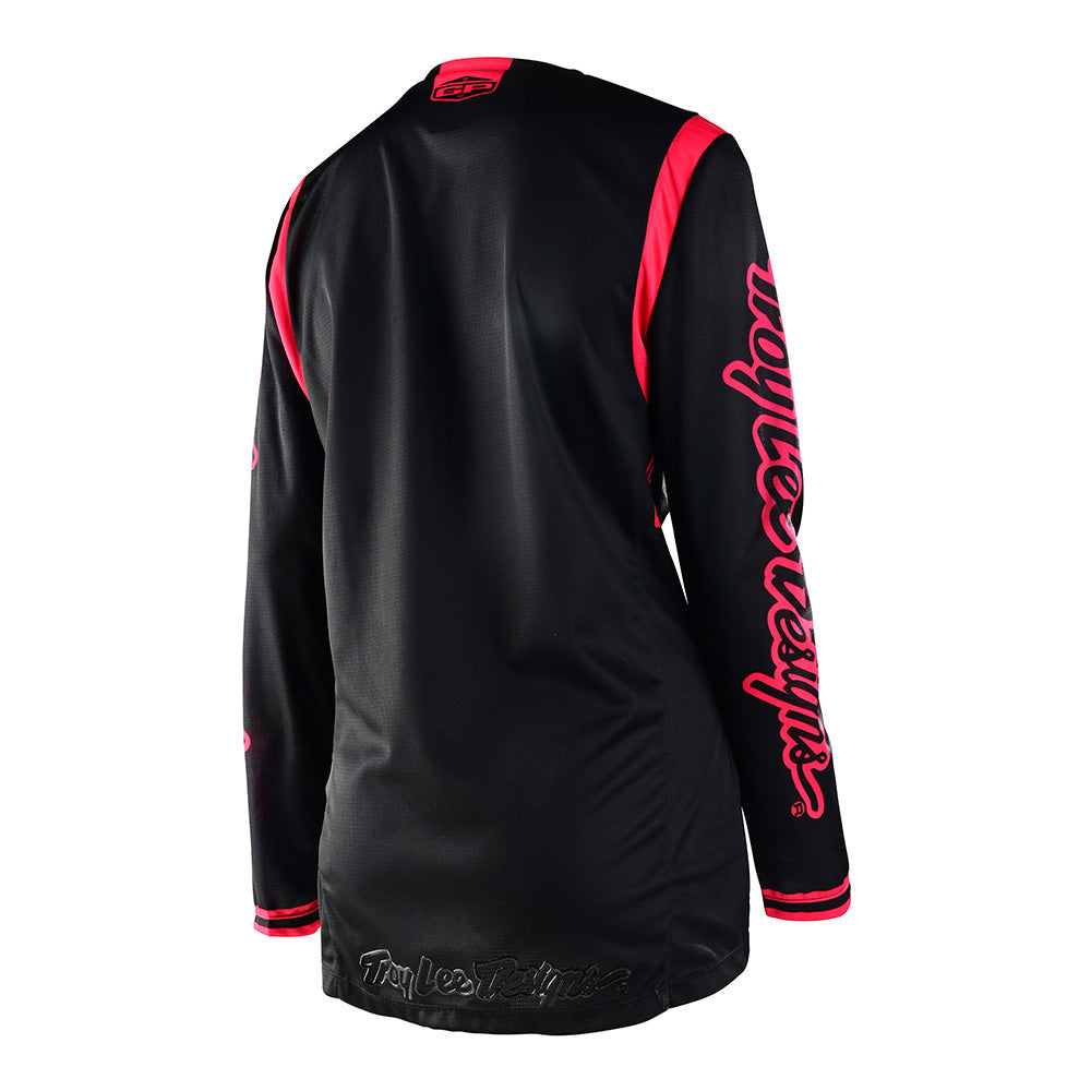 Womens GP Jersey Mono Black / Flo Red