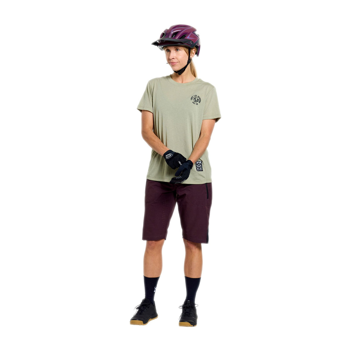 Womens Lilium Ride SS Tee Stamps Sage