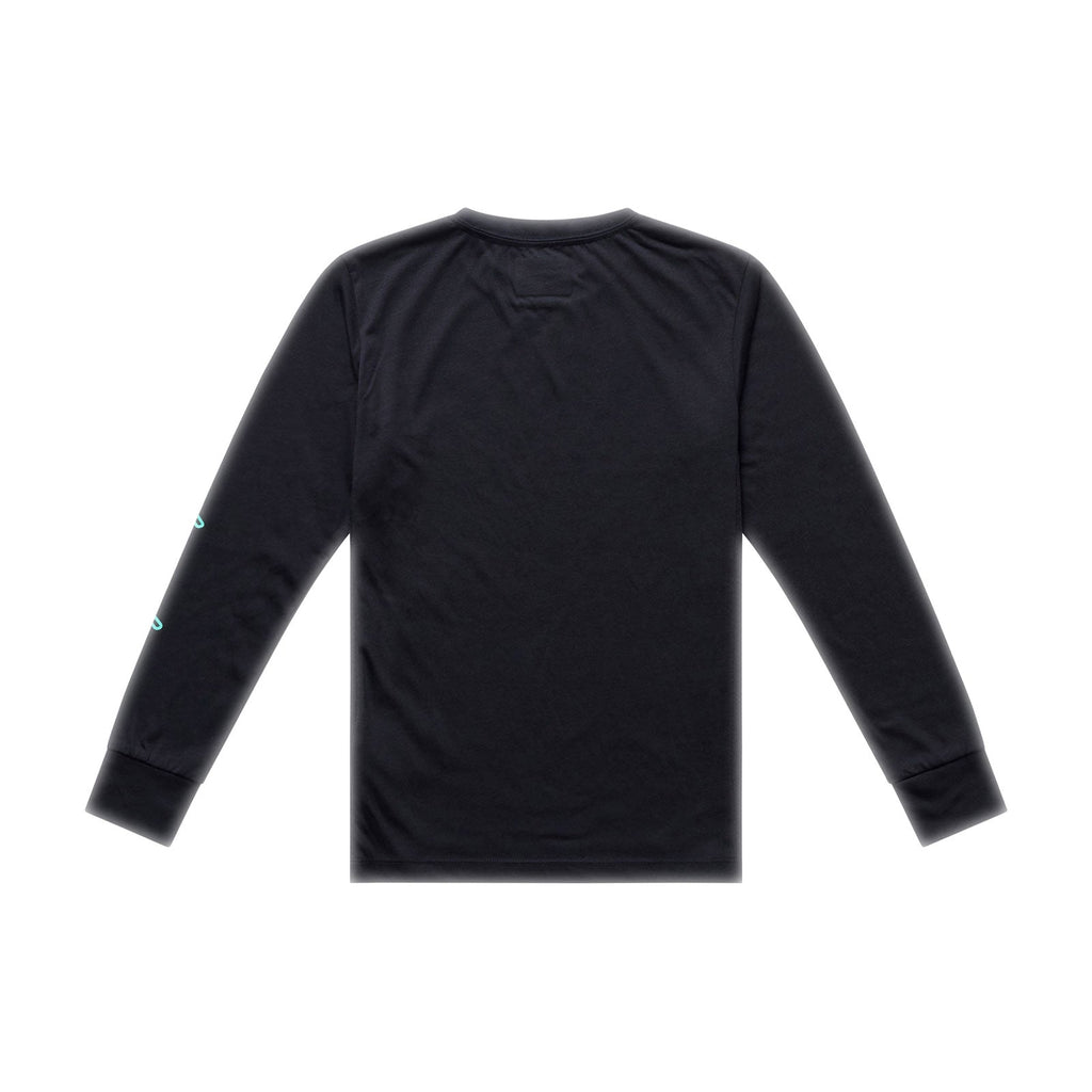 Youth Skyline Ride LS Tee Signature Black / Real Teal