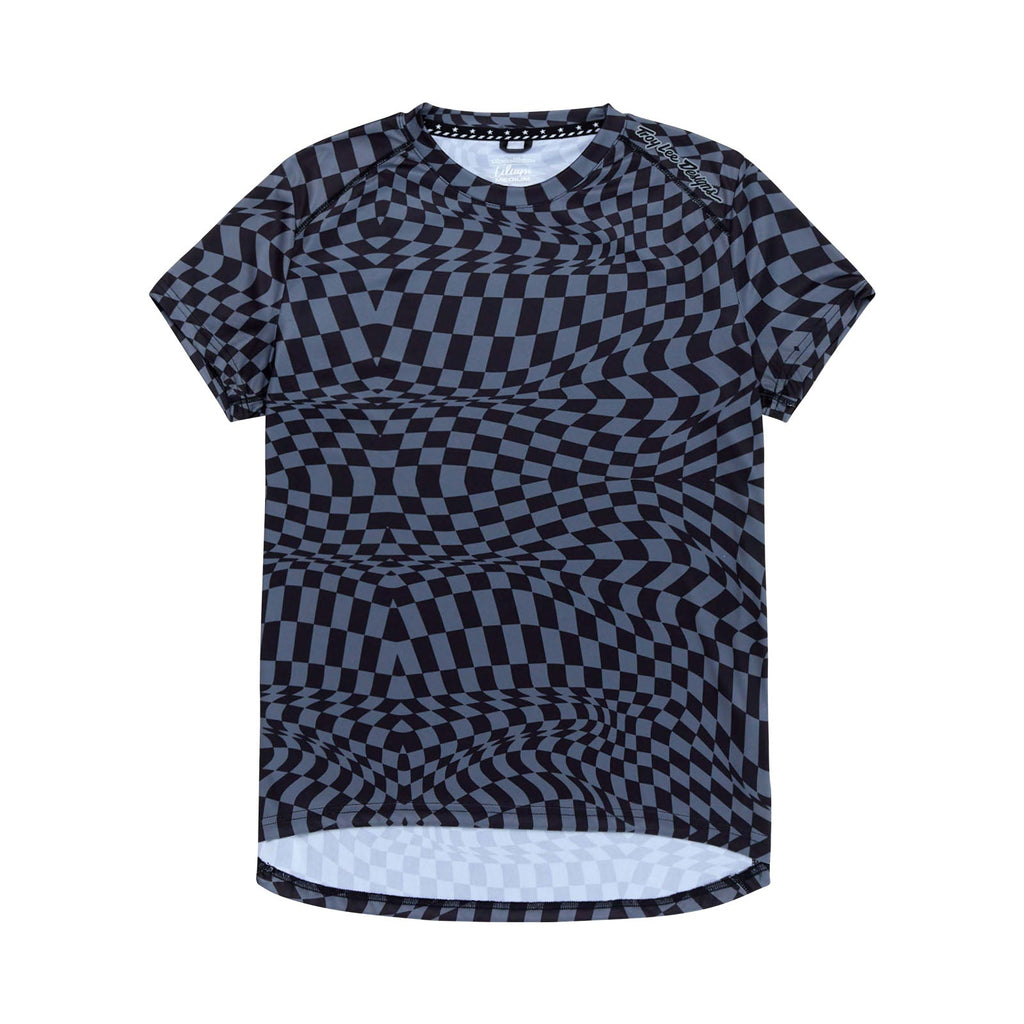 Womens Lilium Short Sleeve Jersey Twisted Checkers Black