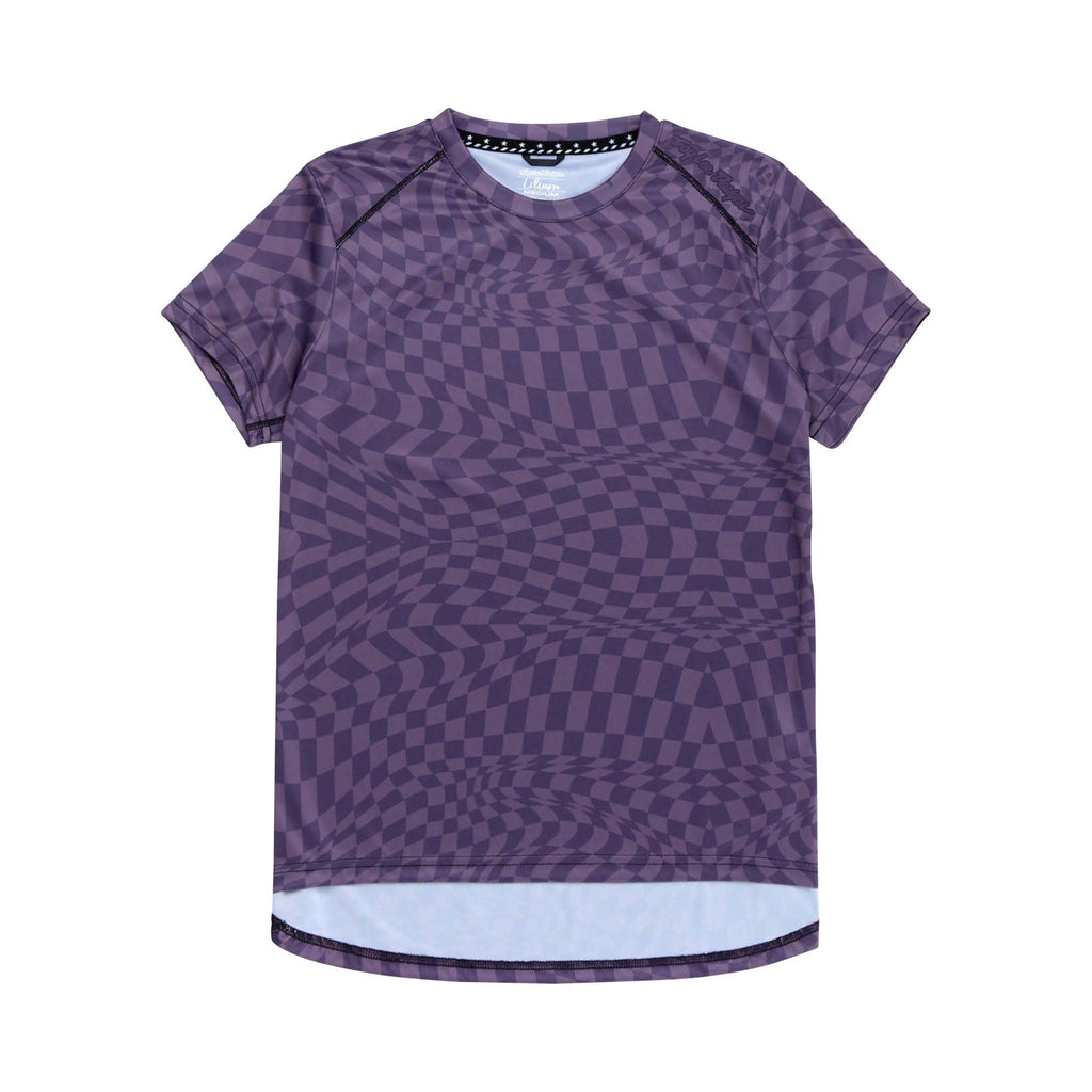 Womens Lilium Short Sleeve Jersey Twisted Checkers Deep Purple